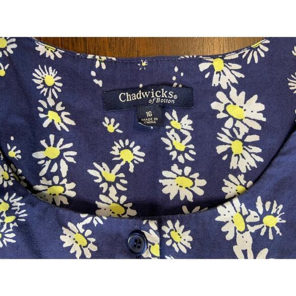 Chadwick Cottage Core Prairie Peasant Ms. Frizzle Dress Women 16 Floral Button - Picture 2 of 9